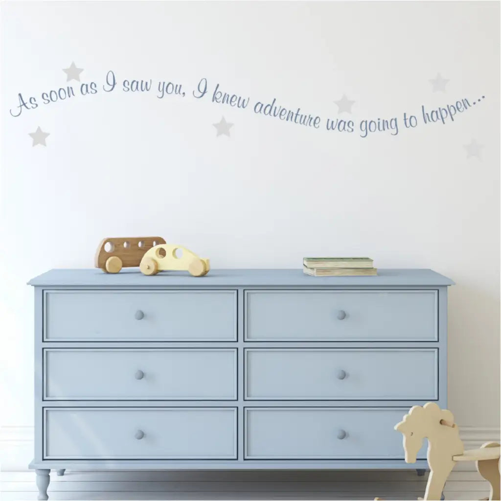 An adorable vinyl wall decal for your baby's nursery, child's room or play room. Winnie the pooh themed room for children's room or baby nursery with stars is cute, easy and removable. 