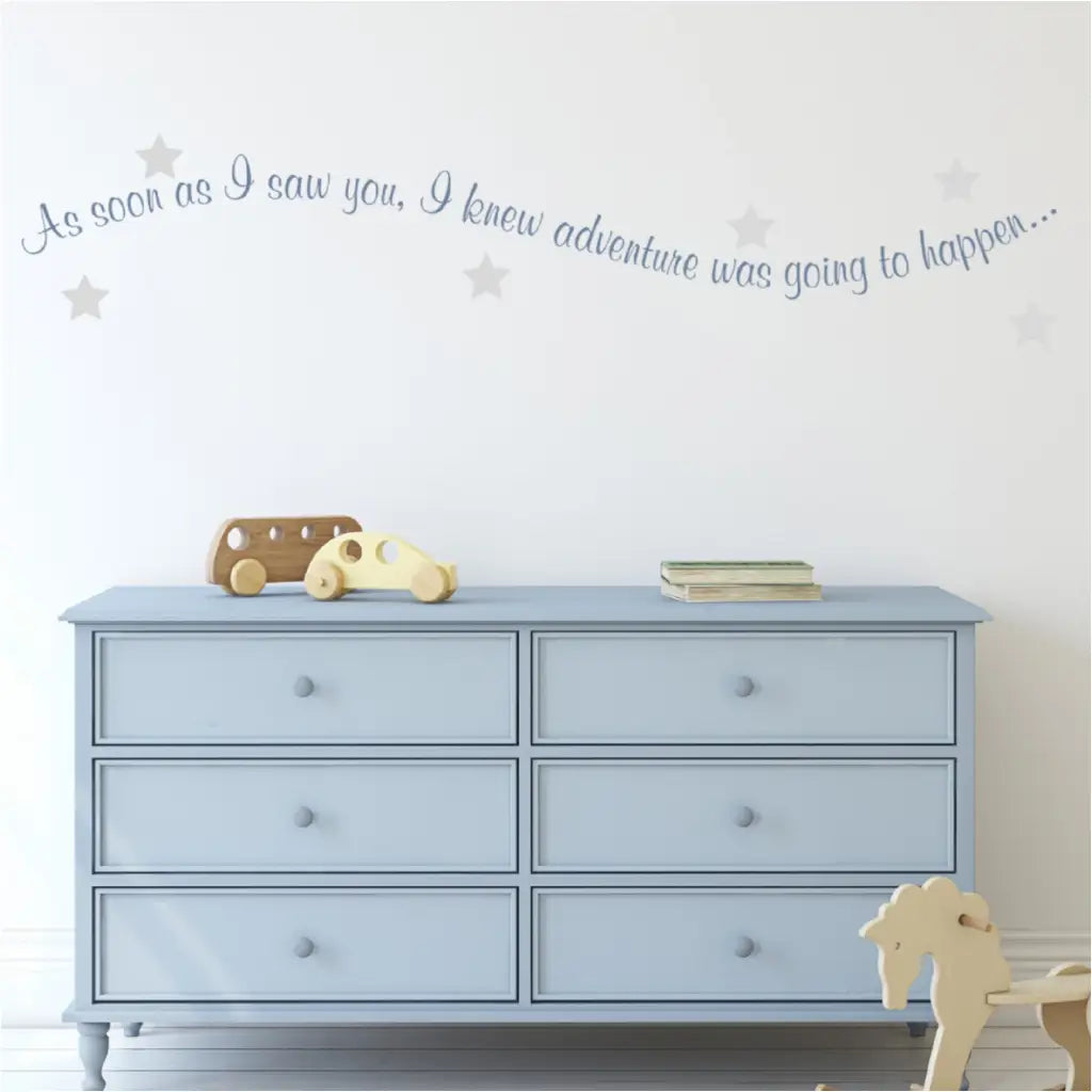 An adorable vinyl wall decal for your baby's nursery, child's room or play room. Winnie the pooh themed room for children's room or baby nursery with stars is cute, easy and removable.