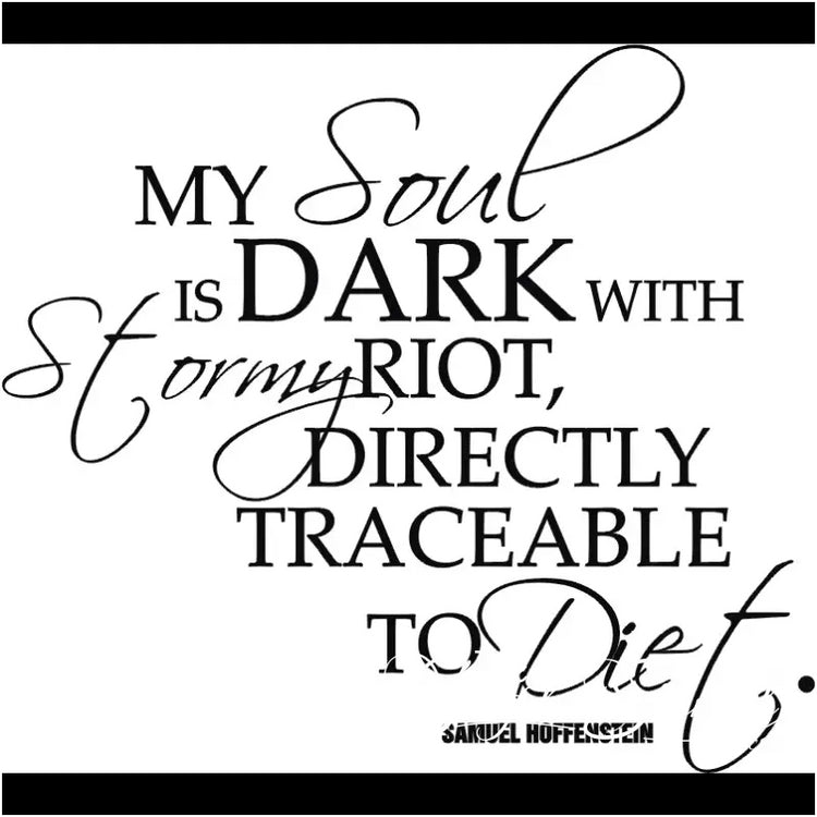 My Soul Is Dark With Stormy Riot Diet Quote