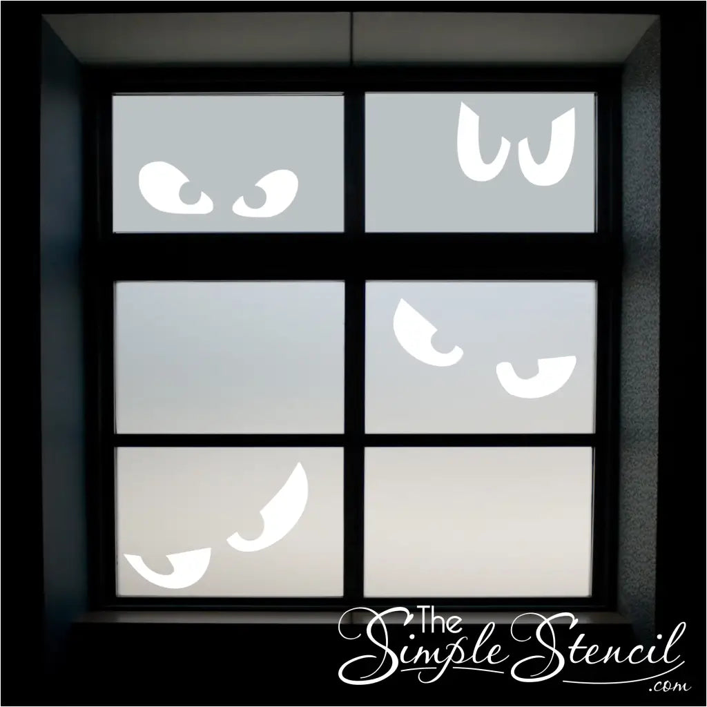 Spooky Window Eyes Halloween Decals - Peel and stick spooky eyes to apply to windows, doors, etc. makes decorating for Halloween fun and easy.