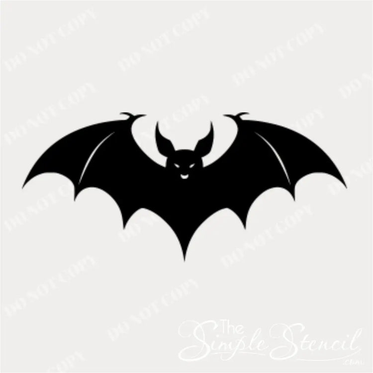 A close-up detail of a single extra-large bat decal with its wings spread