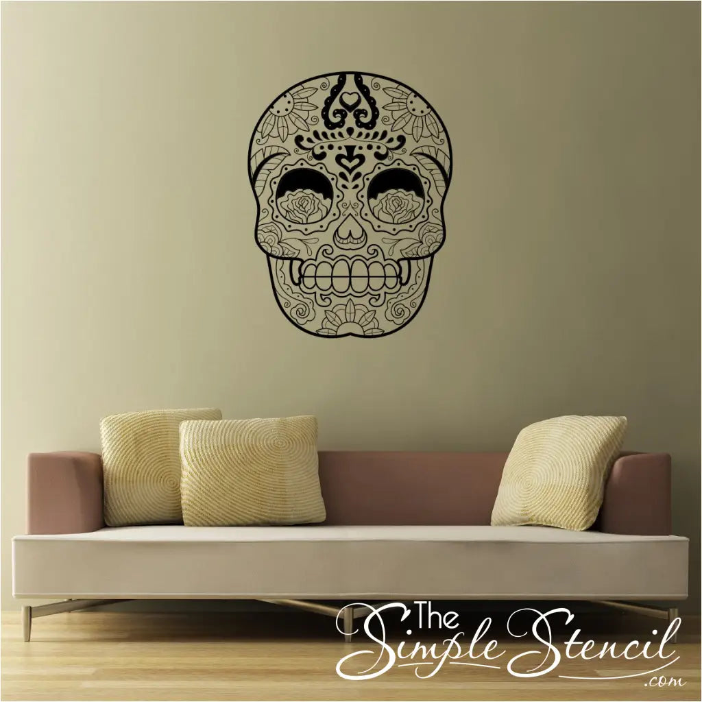 Sugar Skull Wall Art Removable Decal