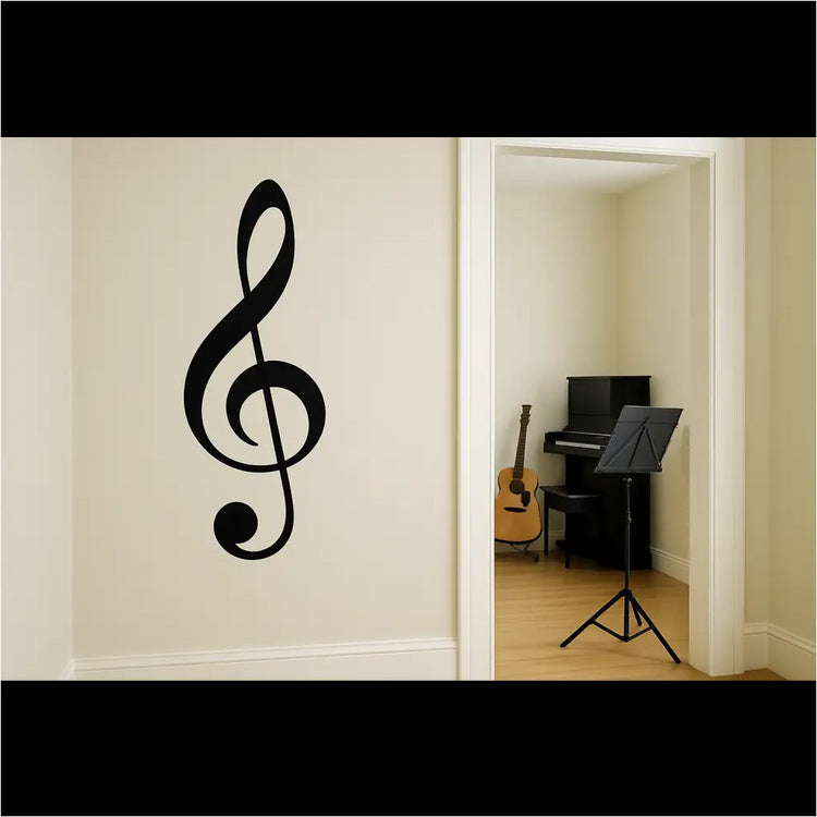 Treble Clef Wall Decal in Music Room