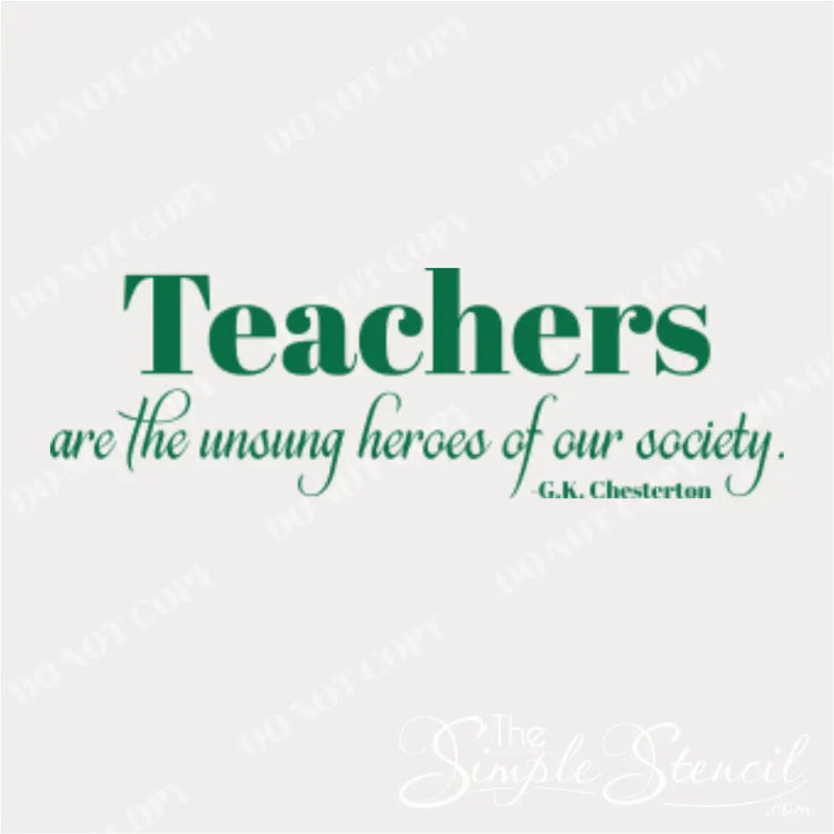 Easy to Apply Vinyl Wall Decal Gift for Teachers, Available in Various Sizes - By The Simple Stencil