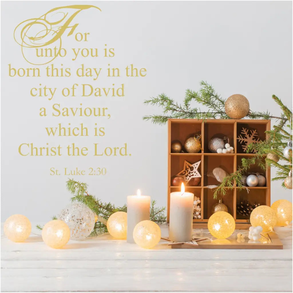 For Unto You Is Born This Day... St. Luke 2:30
