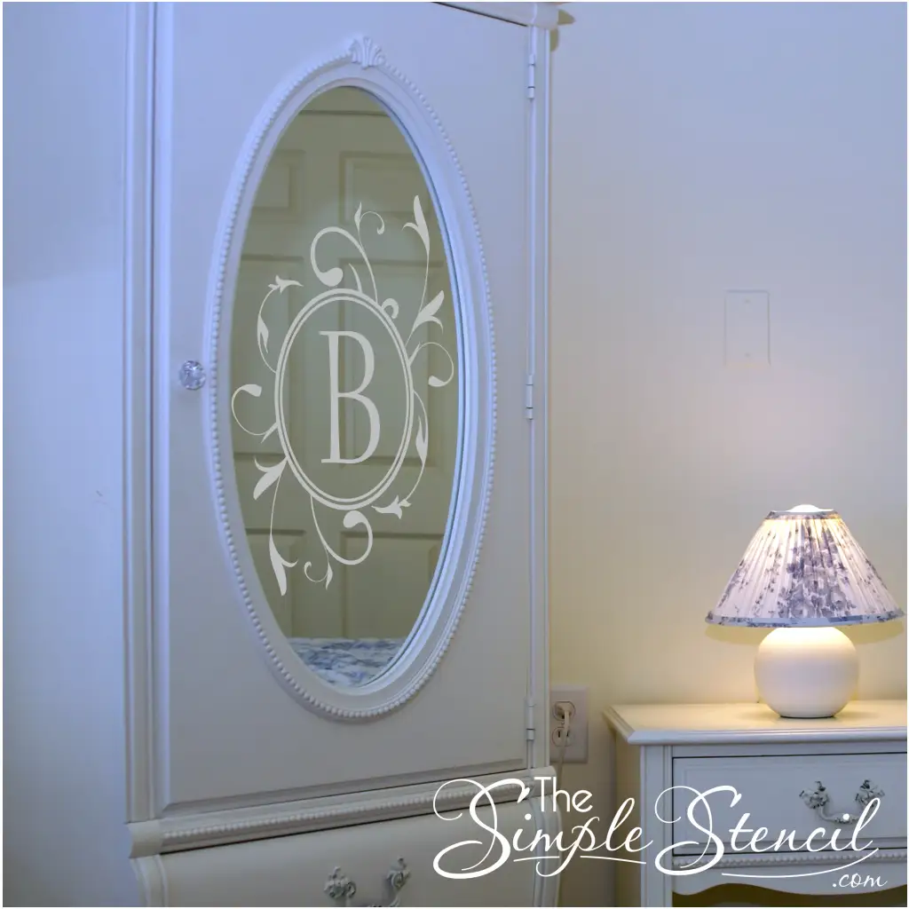 Victorian Style Initial Monogram Decal