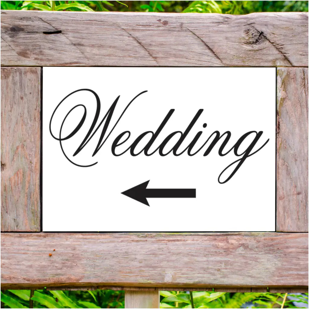 DIY Wedding Directional Sign with arrow pointing towards where wedding is held, parking, etc. to assist guests in finding your special day in an elegant and efficient way. Many sizes and colors at The Simple Stencil