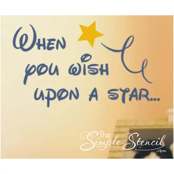 when you wish upon a star on child's play room wall as a decal that is easy to apply, looks painted on yet removable. 