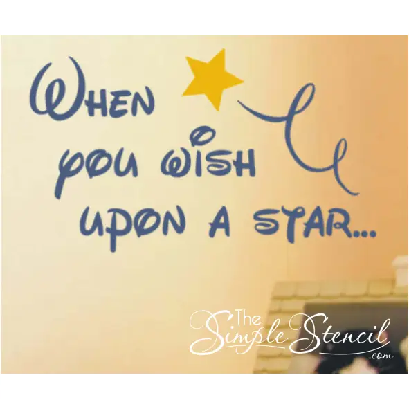 when you wish upon a star on child's play room wall as a decal that is easy to apply, looks painted on yet removable.