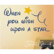 when you wish upon a star on child's play room wall as a decal that is easy to apply, looks painted on yet removable. 