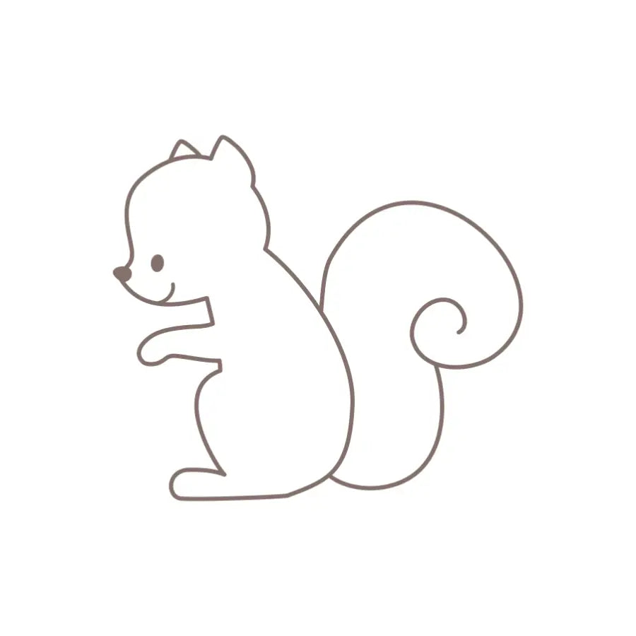 Woodland Squirrel Outline