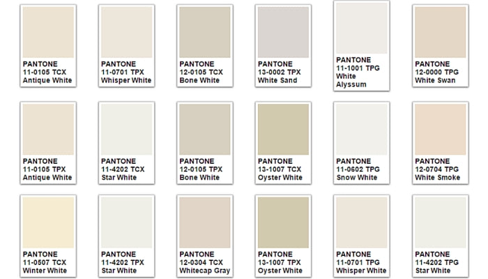 Clean, modern room decor with crisp white accents and a color psychology diagram highlighting the pure and peaceful symbolism of white shades.