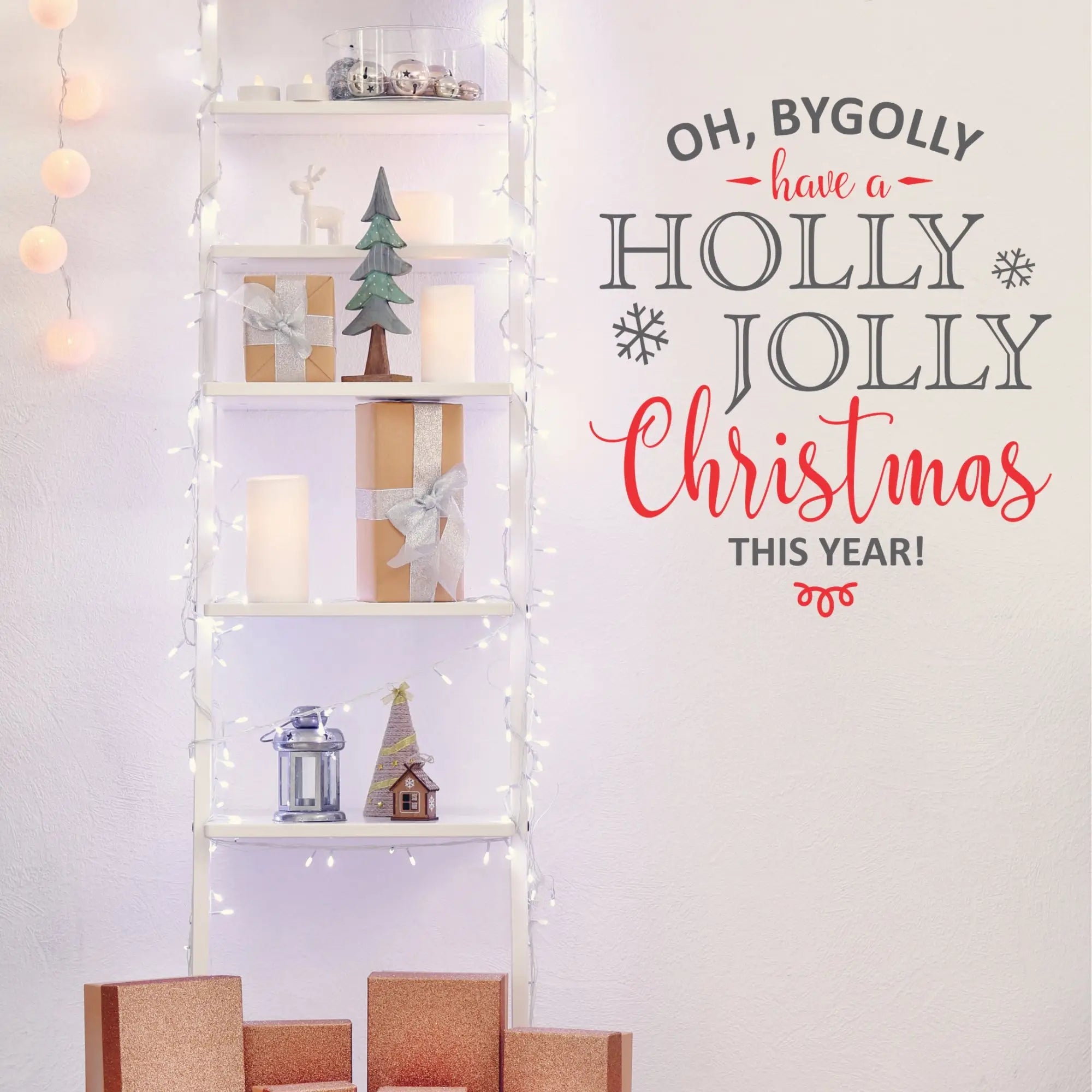 Christmas and Holiday Wall Decor Ideas using Simple Stencils