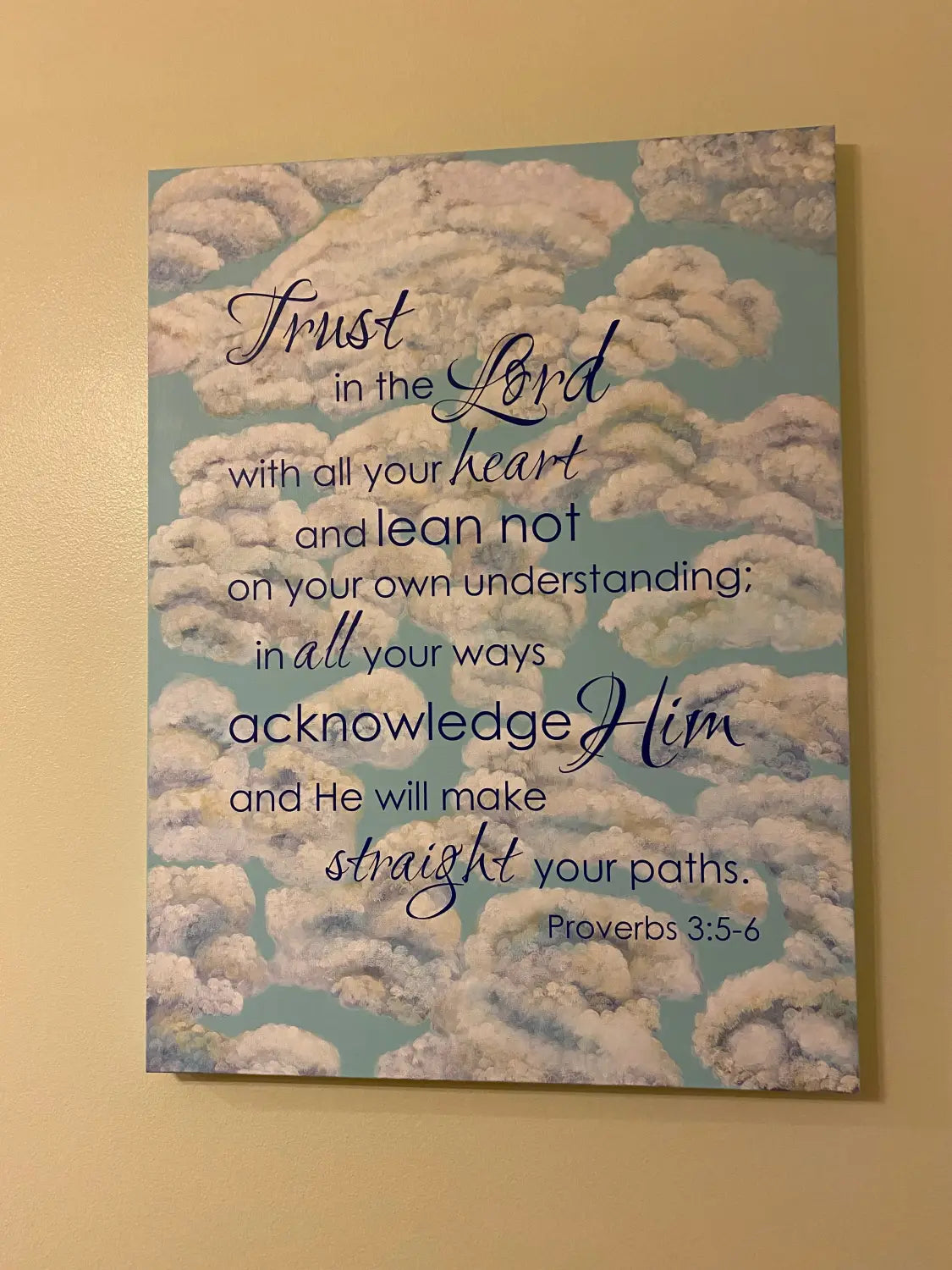 Beautiful hand painted artwork by a customer who added a Simple Stencil scripture decal on top to create a true inspirational masterpiece. Linda K is our Dec. Wall of Fame Simple Stencil Decal Winner!
