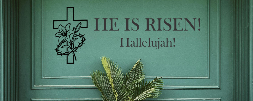 Large Easter wall decal collection featuring 'He Is Risen' and cross designs. Premium vinyl scripture displays for church sanctuary decor or Christian home accents, designed for short-term holiday styling or year-round inspirational wall art.