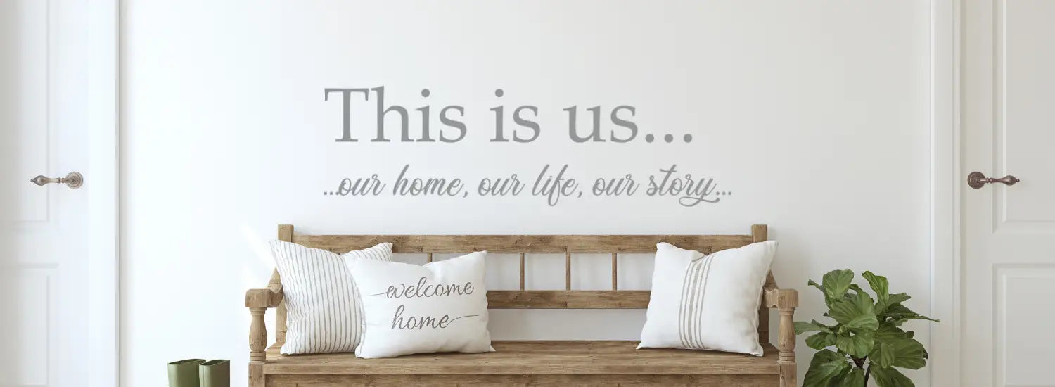 Beautiful, premium quality vinyl wall decals to welcome friends and family into your home. Meaningful & Welcoming messages greet guests with love.