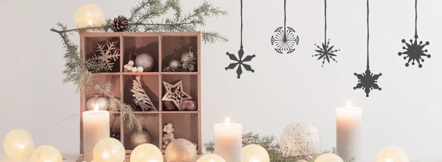 Holiday Embellishment Wall and Window Decals - Peel and stick holiday decor creates upscale look with ease.