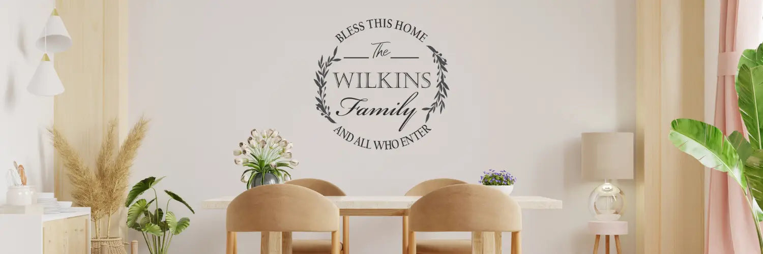 Beautiful vinyl wall monogram decals to celebrate the holidays with personalized style. Create a sense of family unity and connection with an easy to install wall decal of your family name that looks painted on, but removable!
