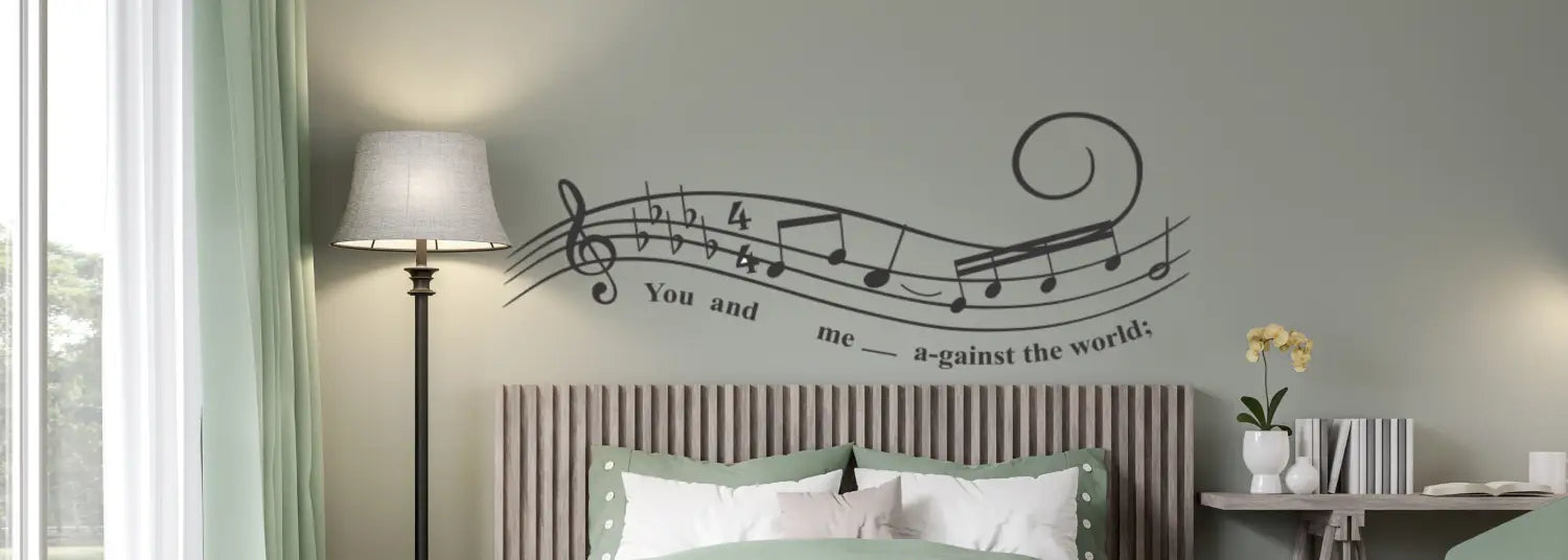 Wall Decals and Decor Ideas to decorate using popular song lyrics or quotes by famous musicians.
