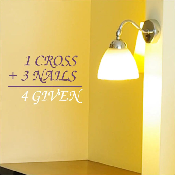 1 Cross plus+ 3 Nails equals= 4given forgiven wall decal art by The Simple Stencil perfect for Easter decorating.