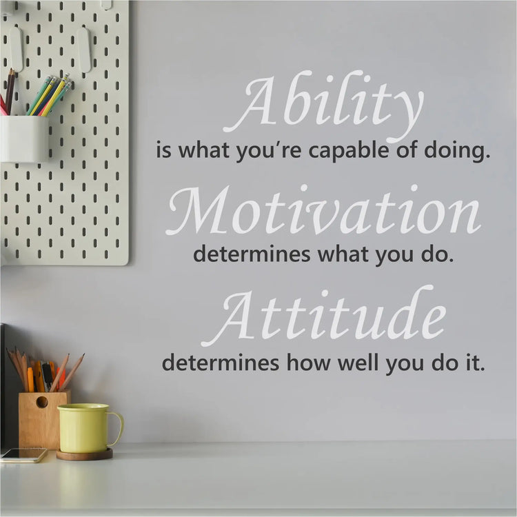 Ability Motivation Attitude Wall Quote
