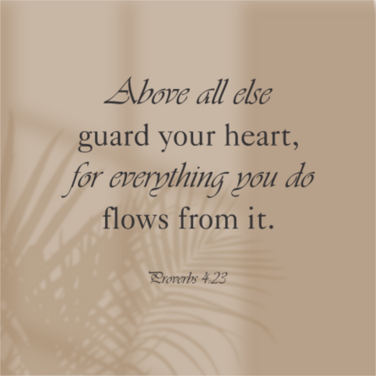 Proverbs 4:23 wall decal displayed in a serene retirement home common area.