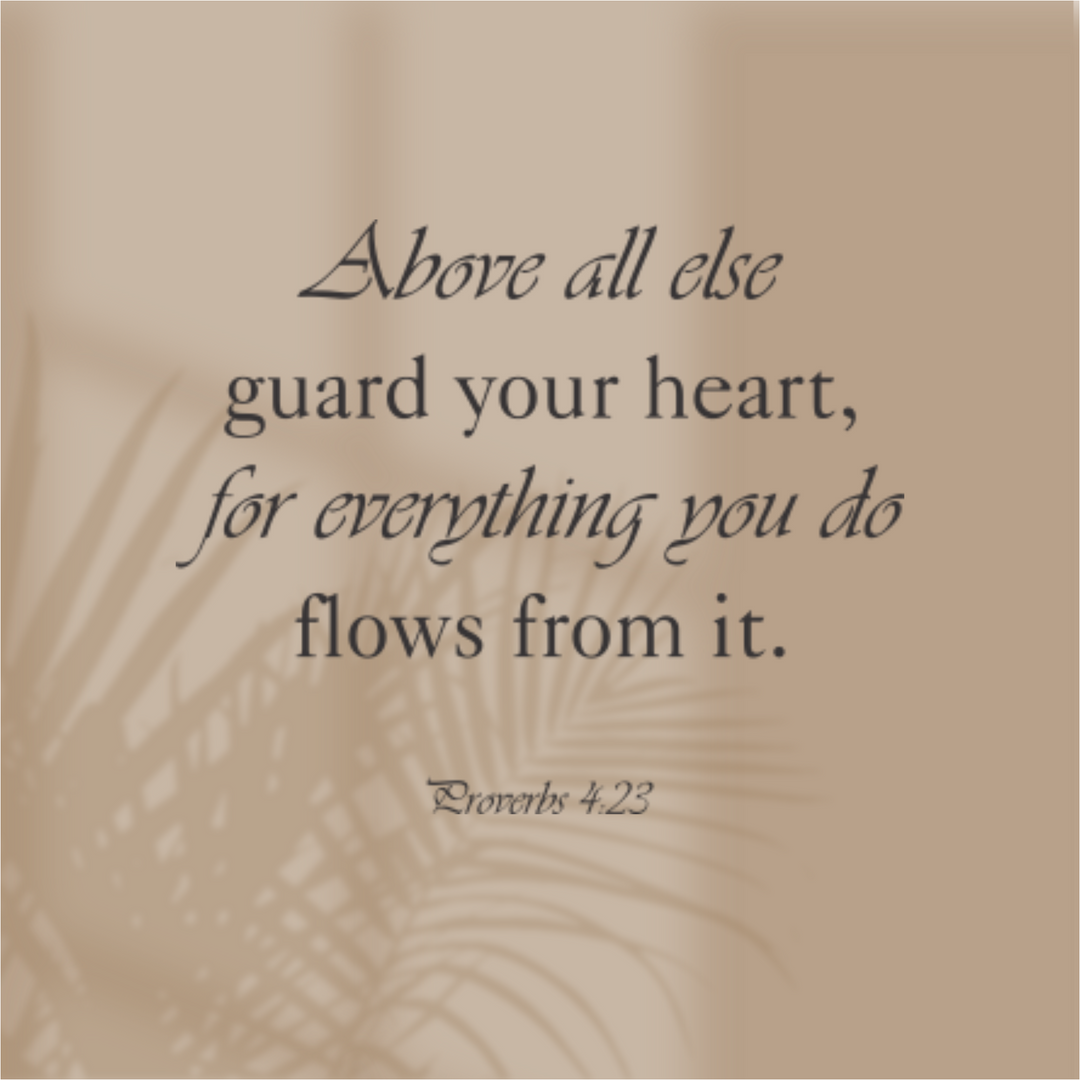 Proverbs 4:23 wall decal displayed in a serene retirement home common area.