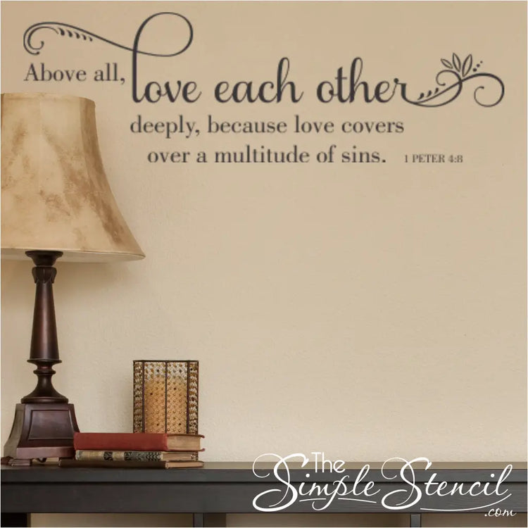 Inspirational wall art, Bible verse decal, love, Christian home decor