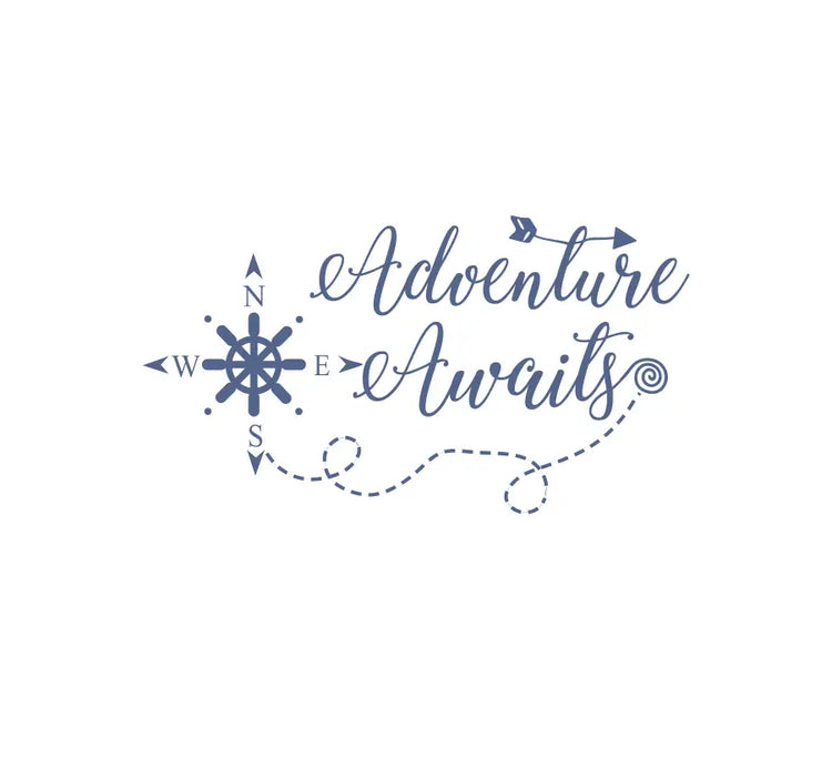 Adventure Awaits vinyl wall quote decal that comes in over 50 colors and many sizes for your home or school decor. A great choice or counselors office. 
