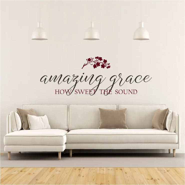 Amazing Grace How Sweet The Sound | Wall Decal Christian Hymn Easter Decor