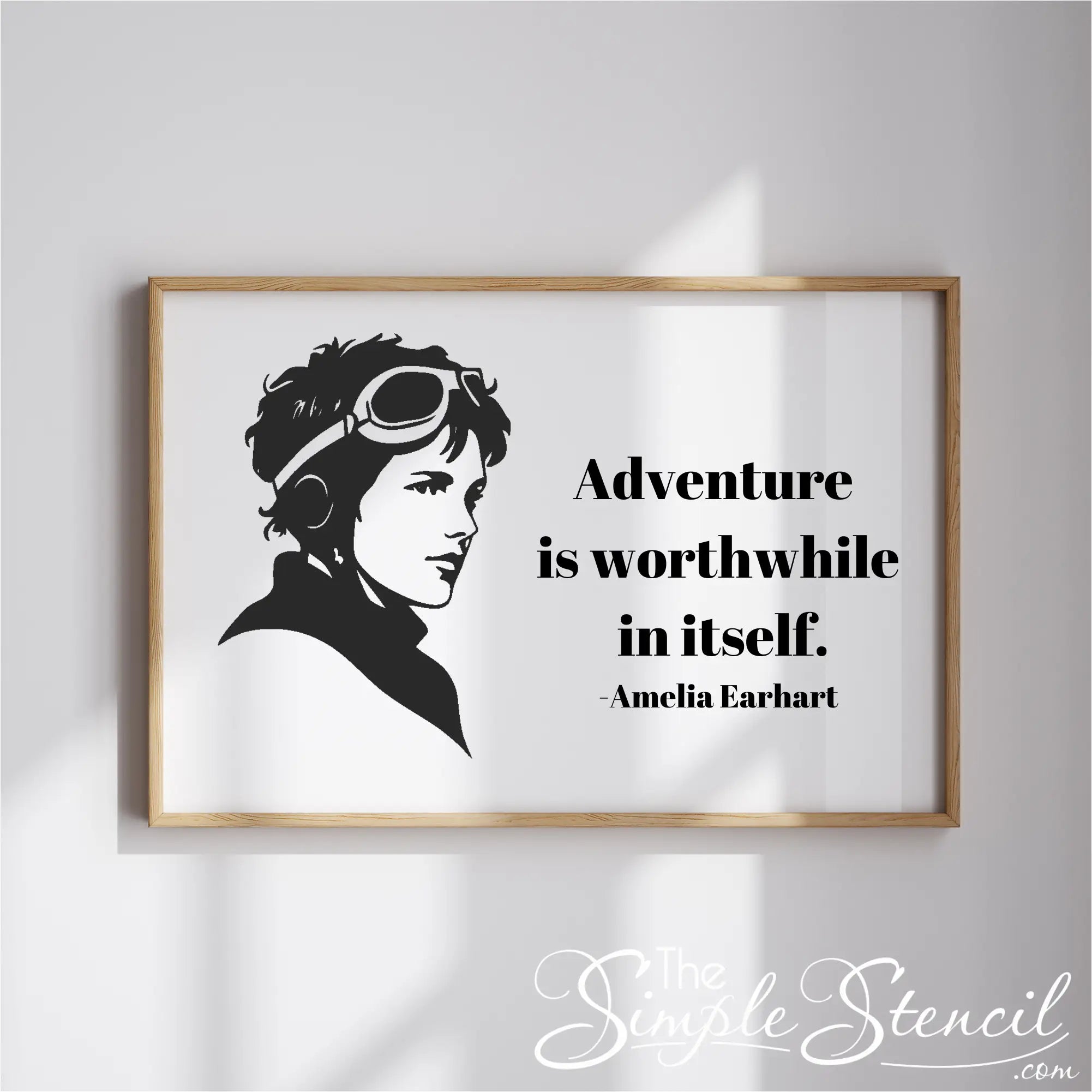 Amelia Earhart "Adventure" Quote & Silhouette Wall Decal - Thumbnail 2
