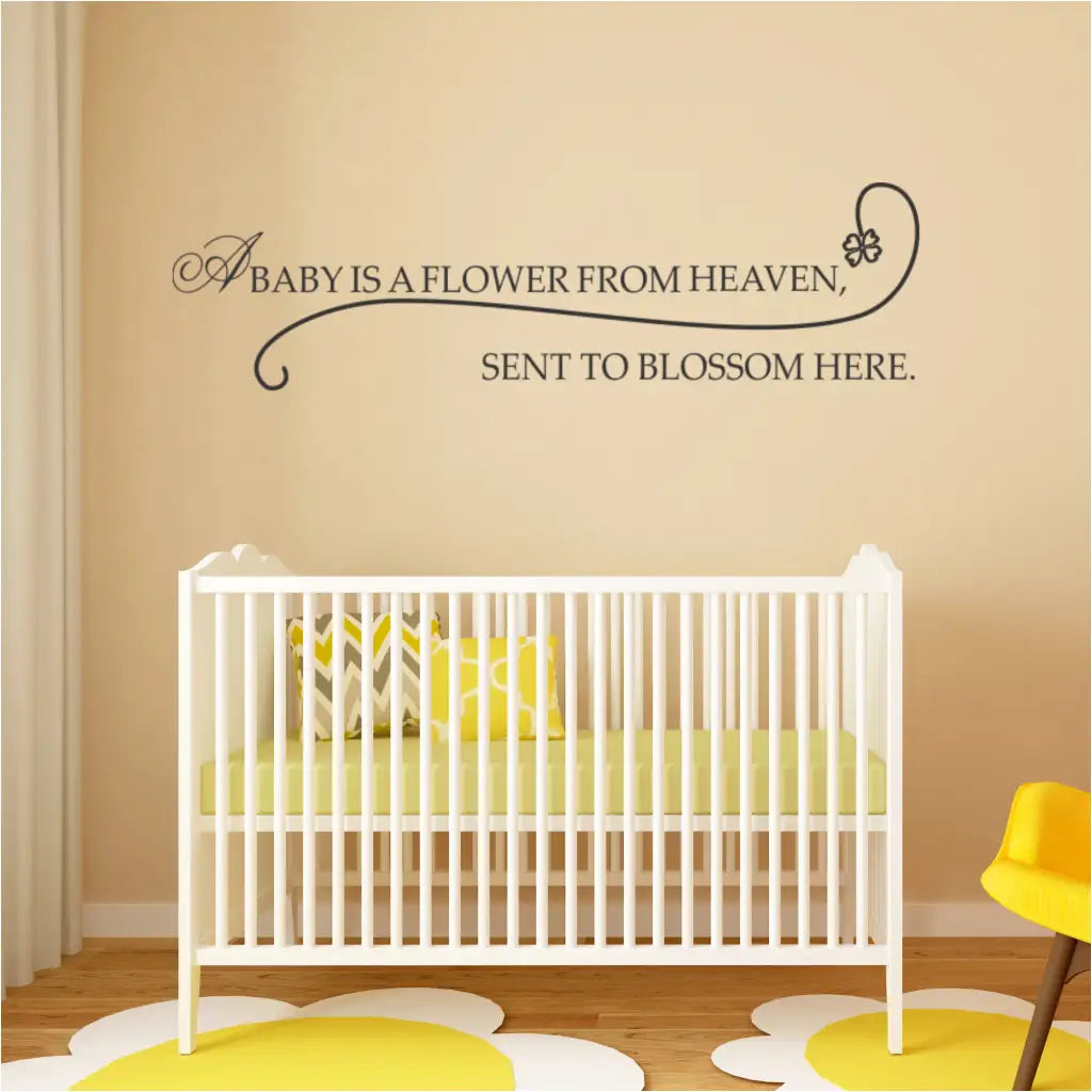 An adorable baby nursery wall decal perfect for church nursery decor or any flower themed nursery in your choice of 80 colors by The Simple Stencil                                     