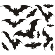Bats! - Each of these bat shapes is included in your wall decal bat pack! apply them to any smooth surface for instant spookiness in your halloween and haunted house decorating. 