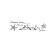 Beach House Wall Decal - Memories Made at the Beach Last a Lifetime - Self-Adhesive Wall Quote with Starfish Graphics