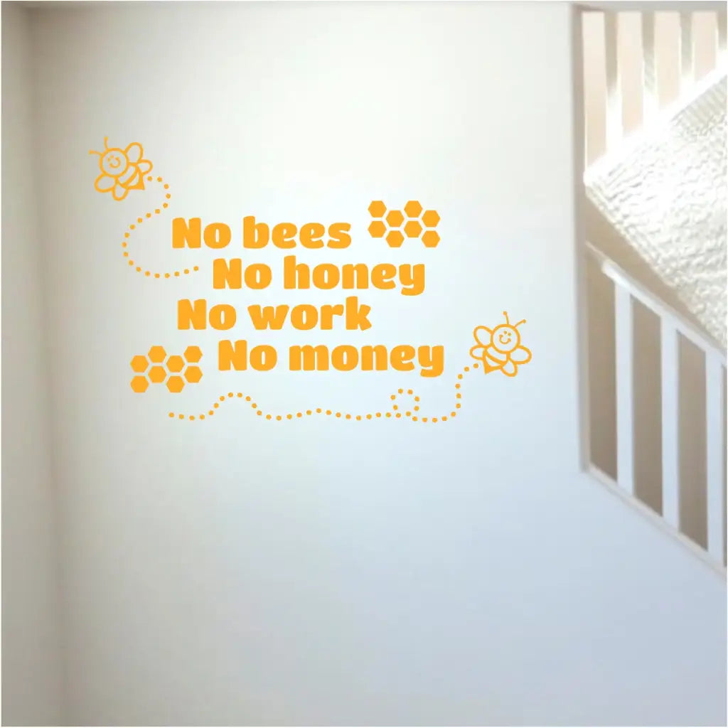 No bees, No honey Wall Decal