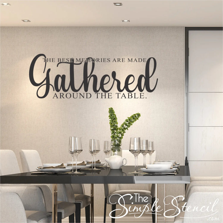 Embrace the spirit of Thanksgiving and beyond with a heartwarming wall decal that reminds you of the precious moments spent around the table with loved ones. By The Simple Stencil