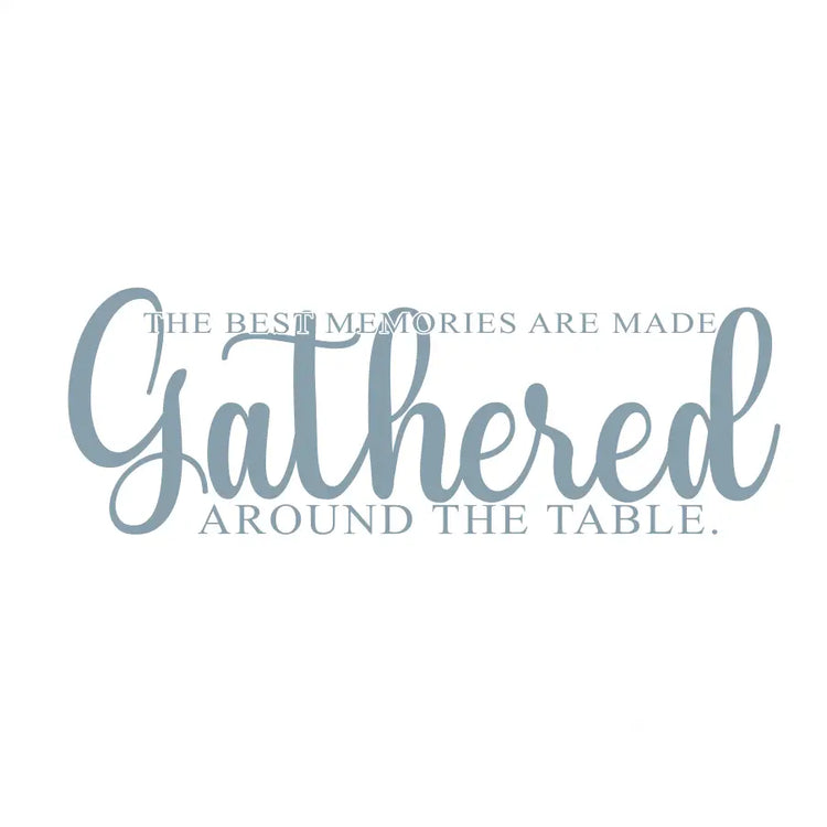 Create a memorable dining space with an elegant wall quote that captures the essence of family and togetherness. By The Simple Stencil
