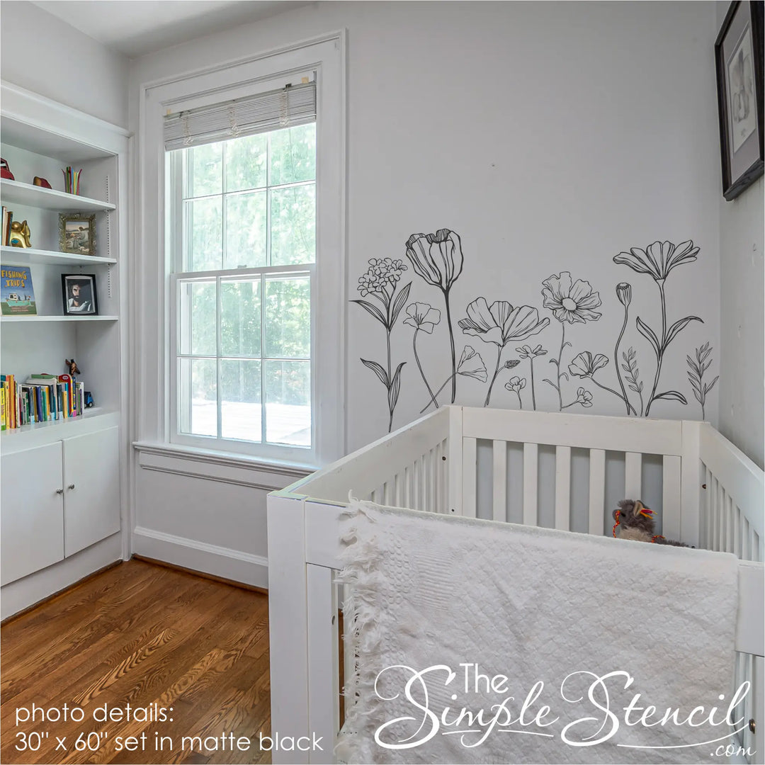 black-botanical-nursery-wall-decals-above-crib-decor