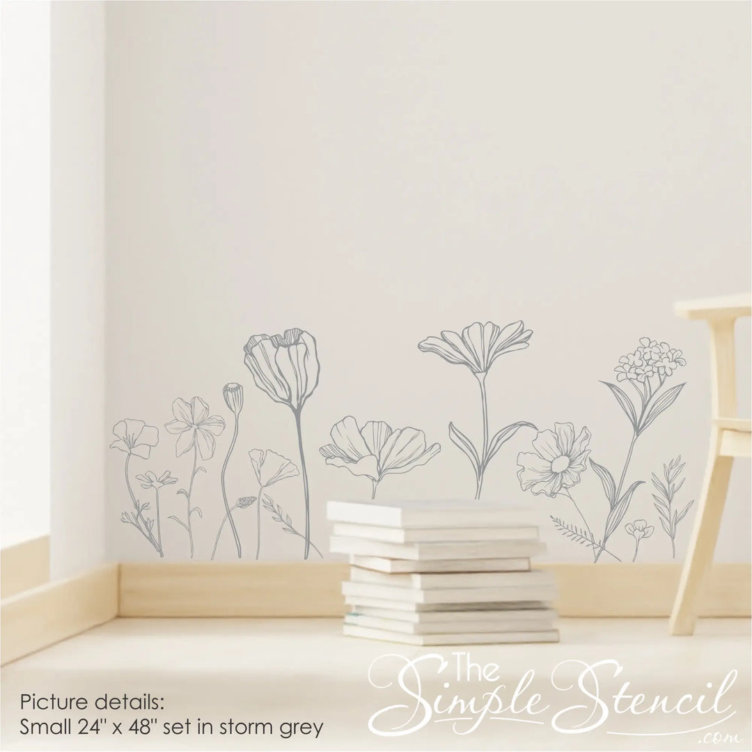 storm-grey-wildflower-line-art-wall-stickers-living-room