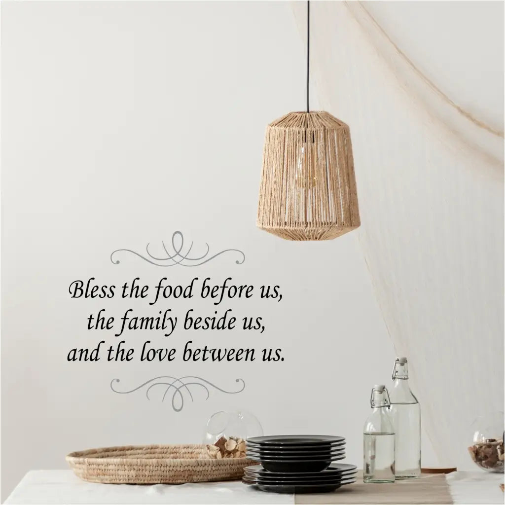Bless The Food Before Us, The Family Beside Us & The Love Between Us Wall Decal Art