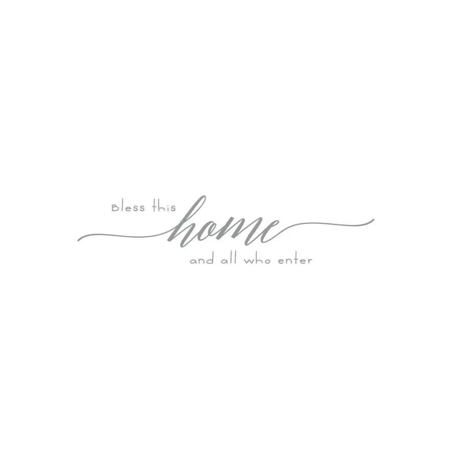 Welcome blessings and warmth into your dining room with our captivating "Bless this home and all who enter" vinyl wall decal.