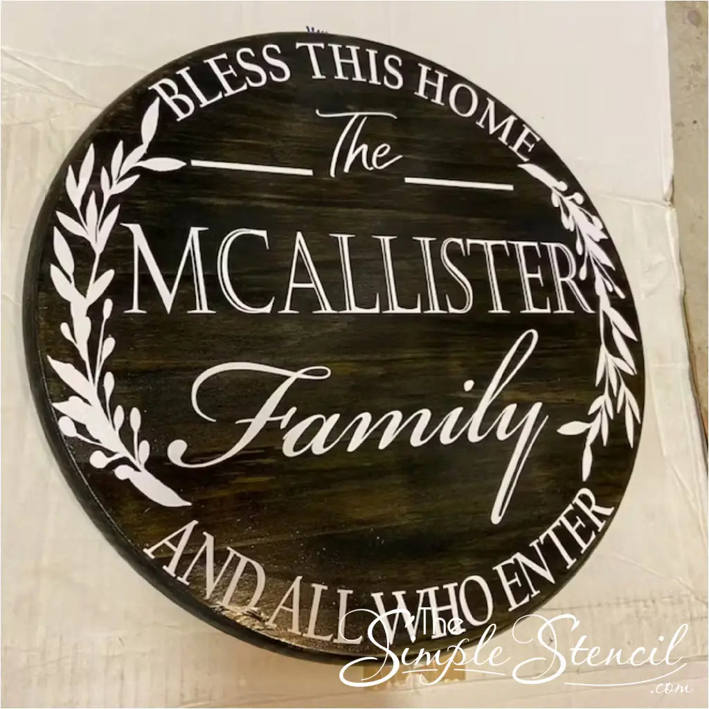 Bless This Home Family Name Wall Monogram