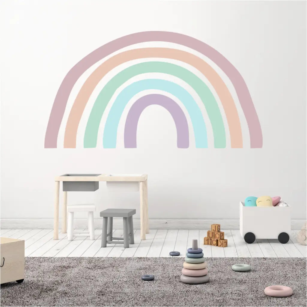 Boho Rainbow Wall Decal Mural | Large Wall Sizes & Custom Colors – The ...