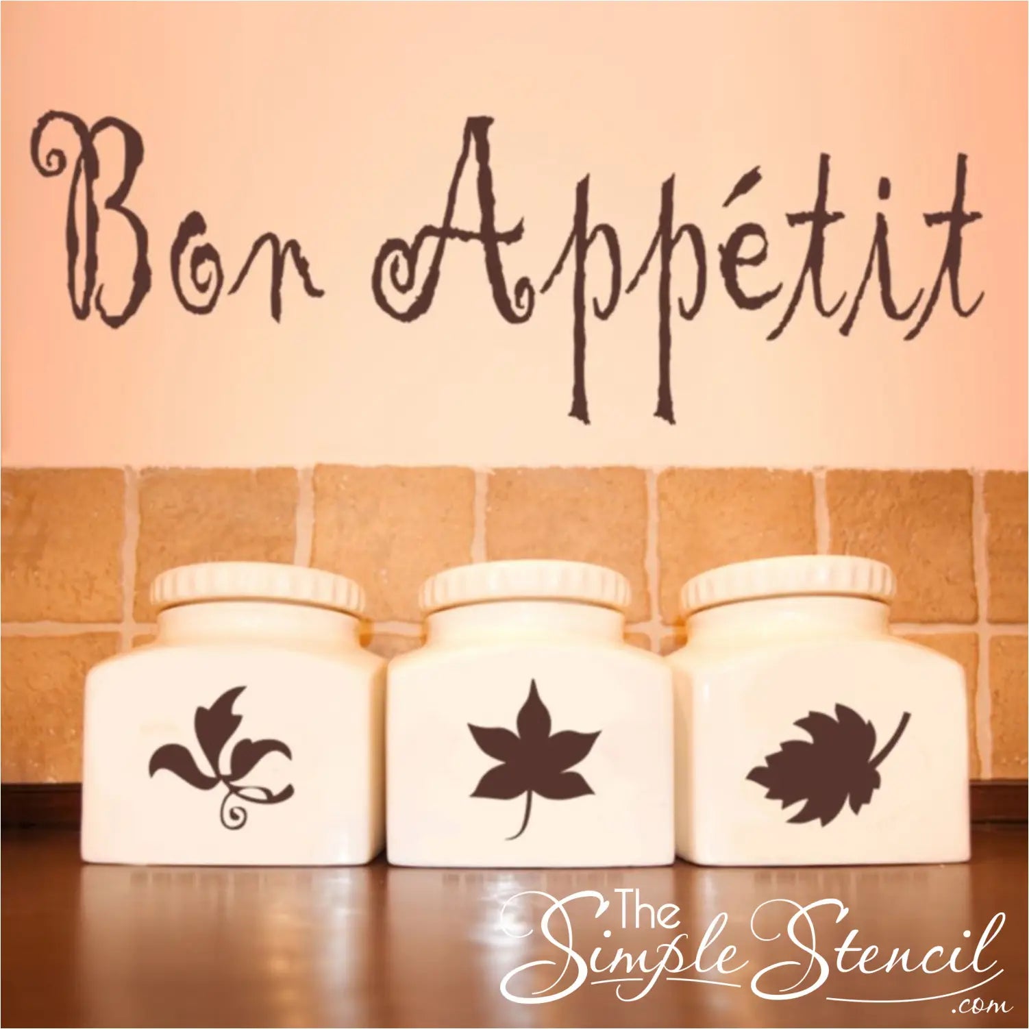 Bon Appetit With Scrolls Wall Art Decal - Thumbnail 3