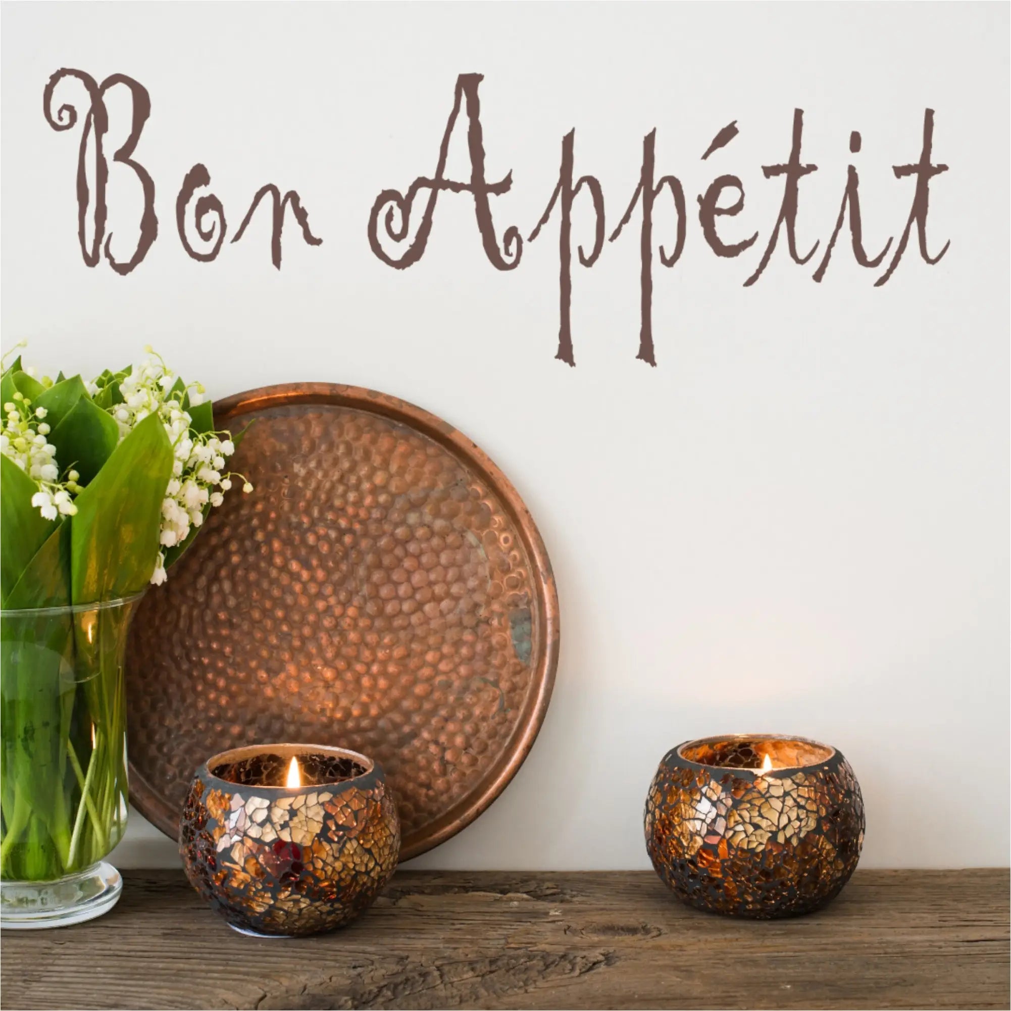Bon Appetit With Scrolls Wall Art Decal
