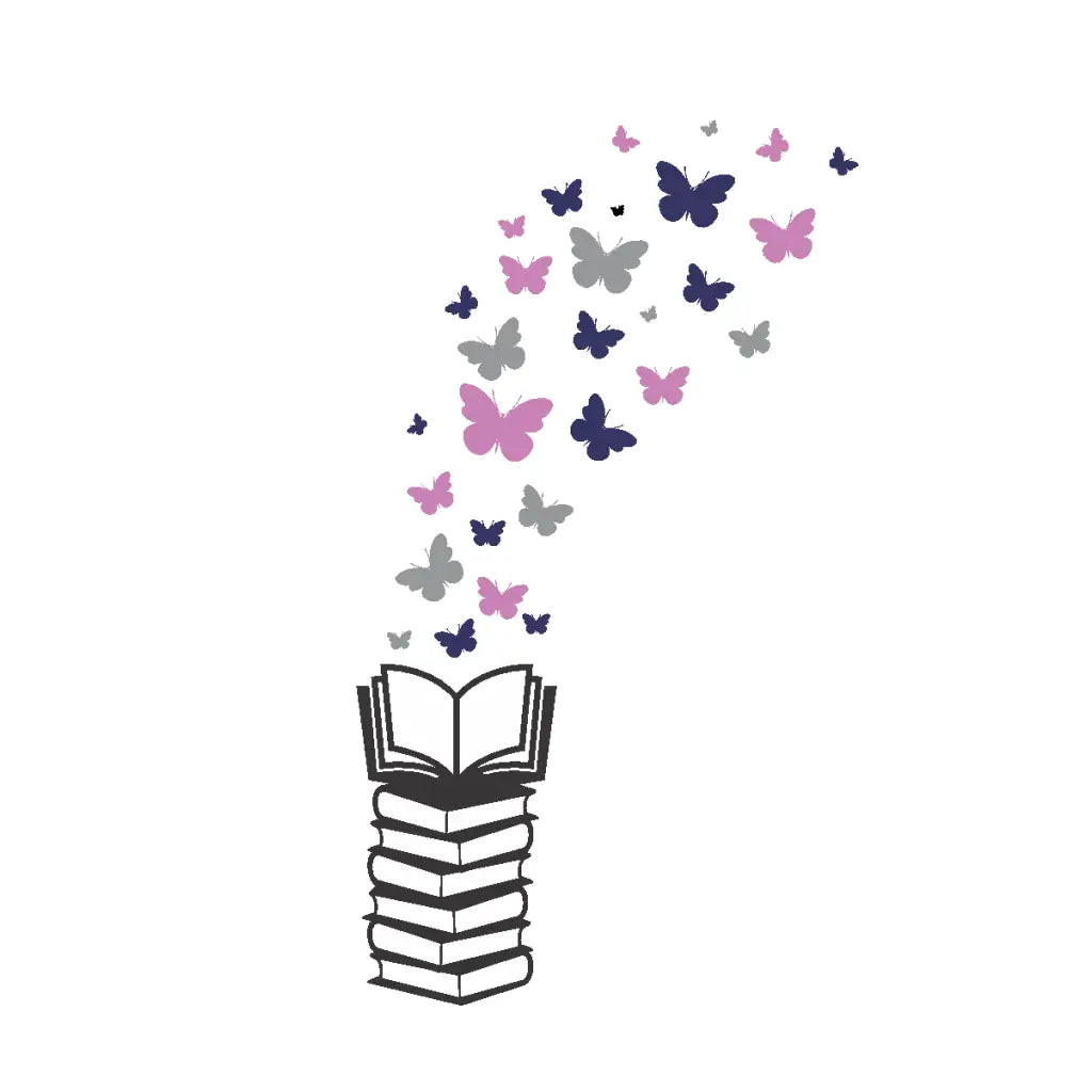 Books and Butterflies - Removable Wall Decal For Readers