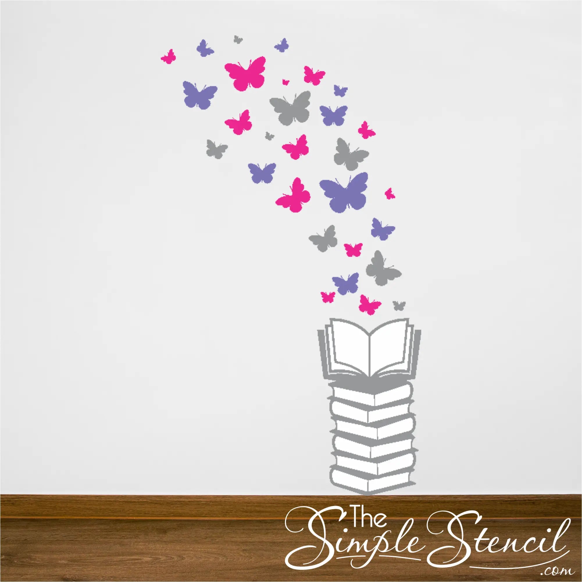 Books and Butterflies Removable Wall Decal - Thumbnail 2
