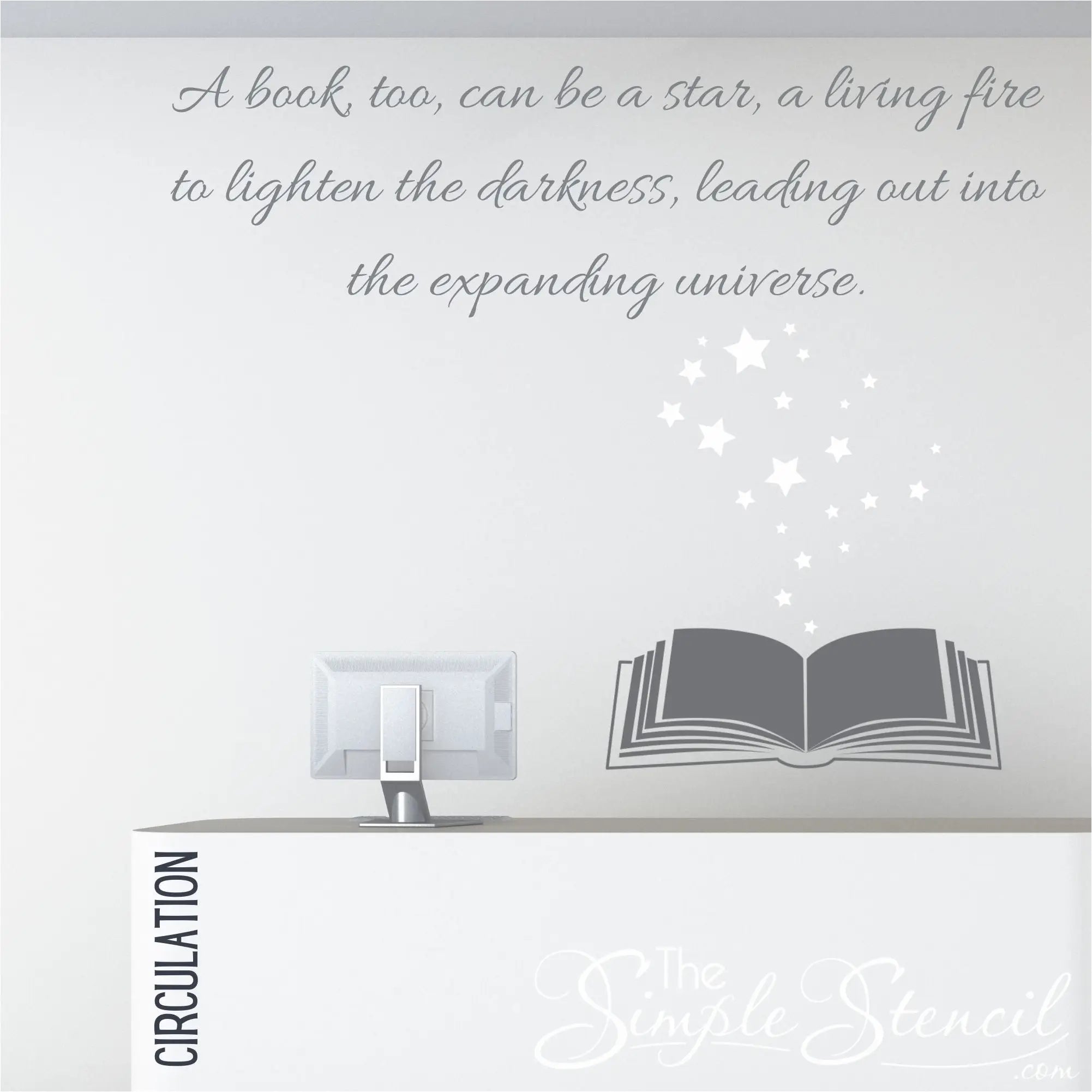 Books With Star Power Library Wall Decal - Thumbnail 2