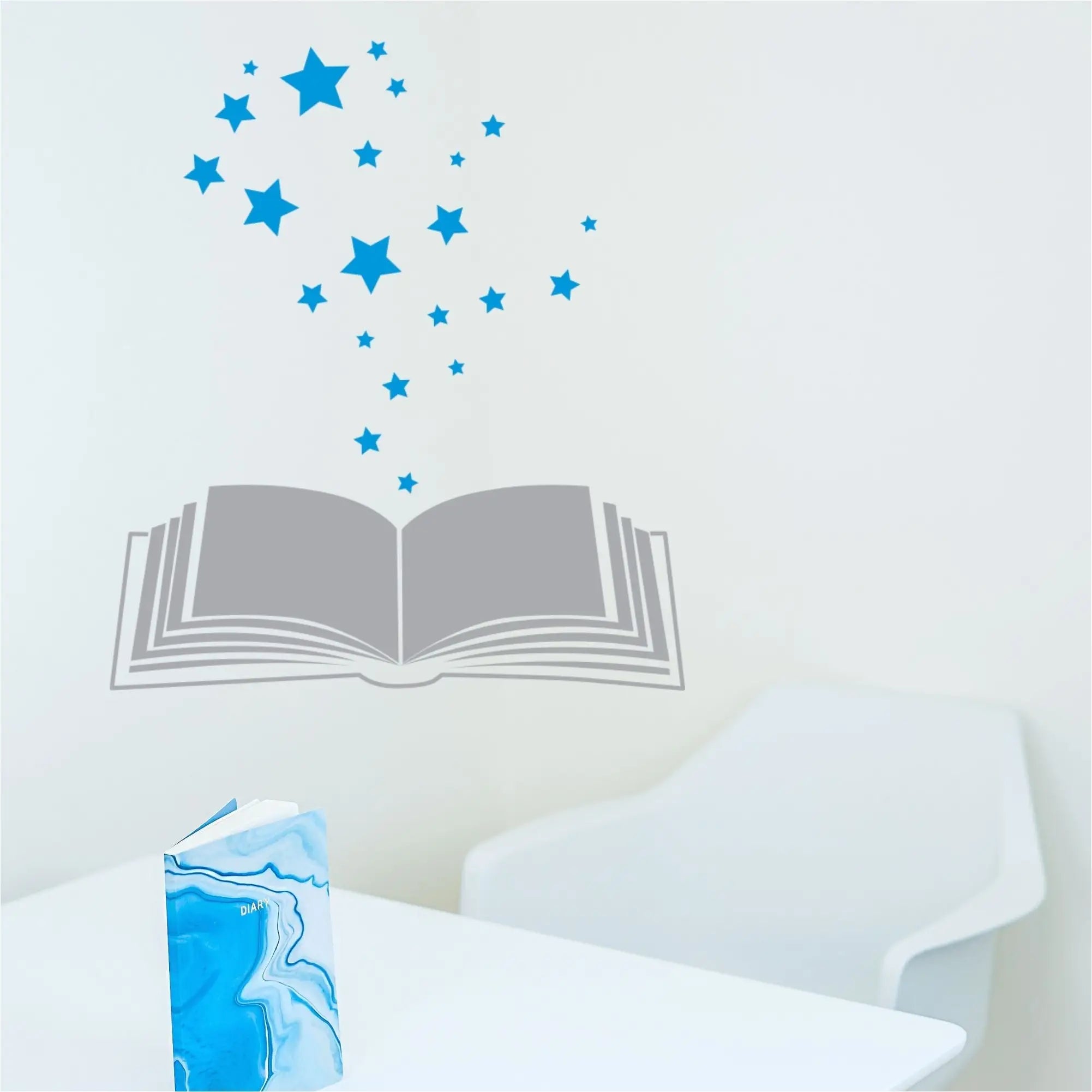 Books With Star Power Library Wall Decal