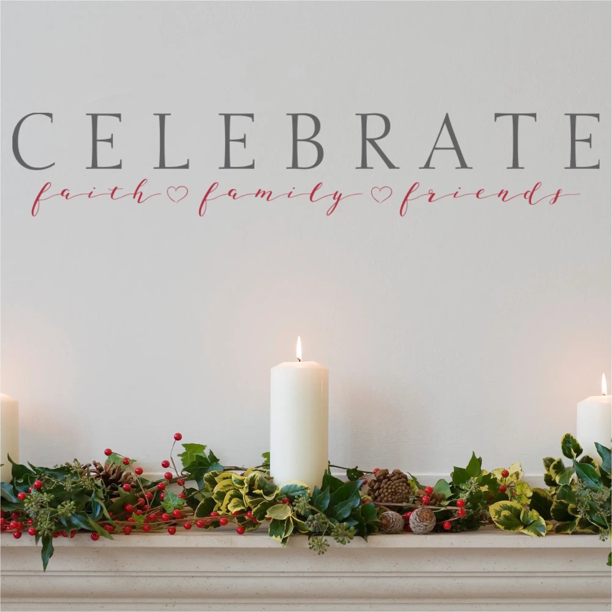 Celebrate Faith Family Friends With Hearts Wall Decal